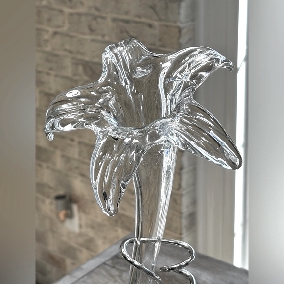 Vintage Handblown Glass Lily Vase. 15” T. Rare | Art Deco | Unique - Picture 4 of 10